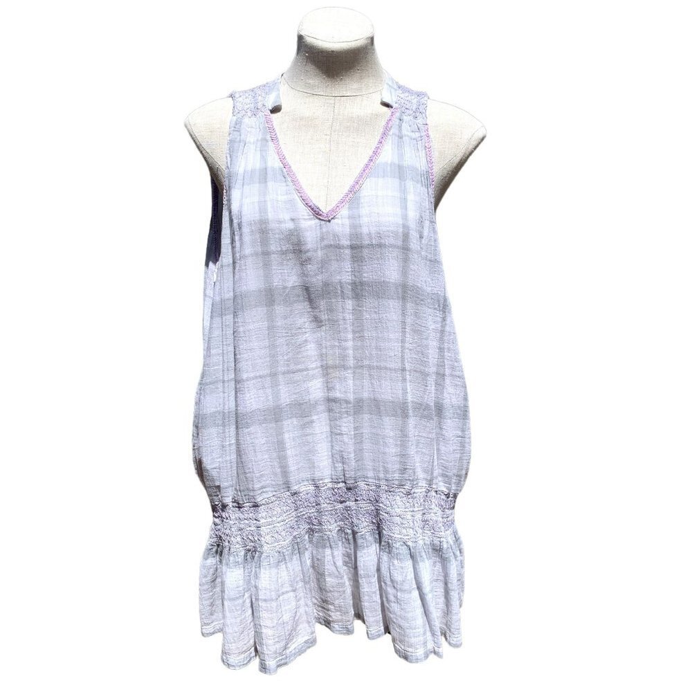 Free People Lilac Pastel Plaid Dress Medium